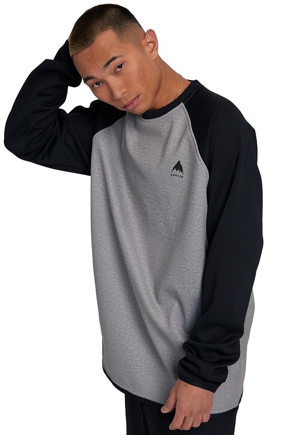 кофта Burton Crown Weatherproof Crew - Gray Heather/True Black - men´s