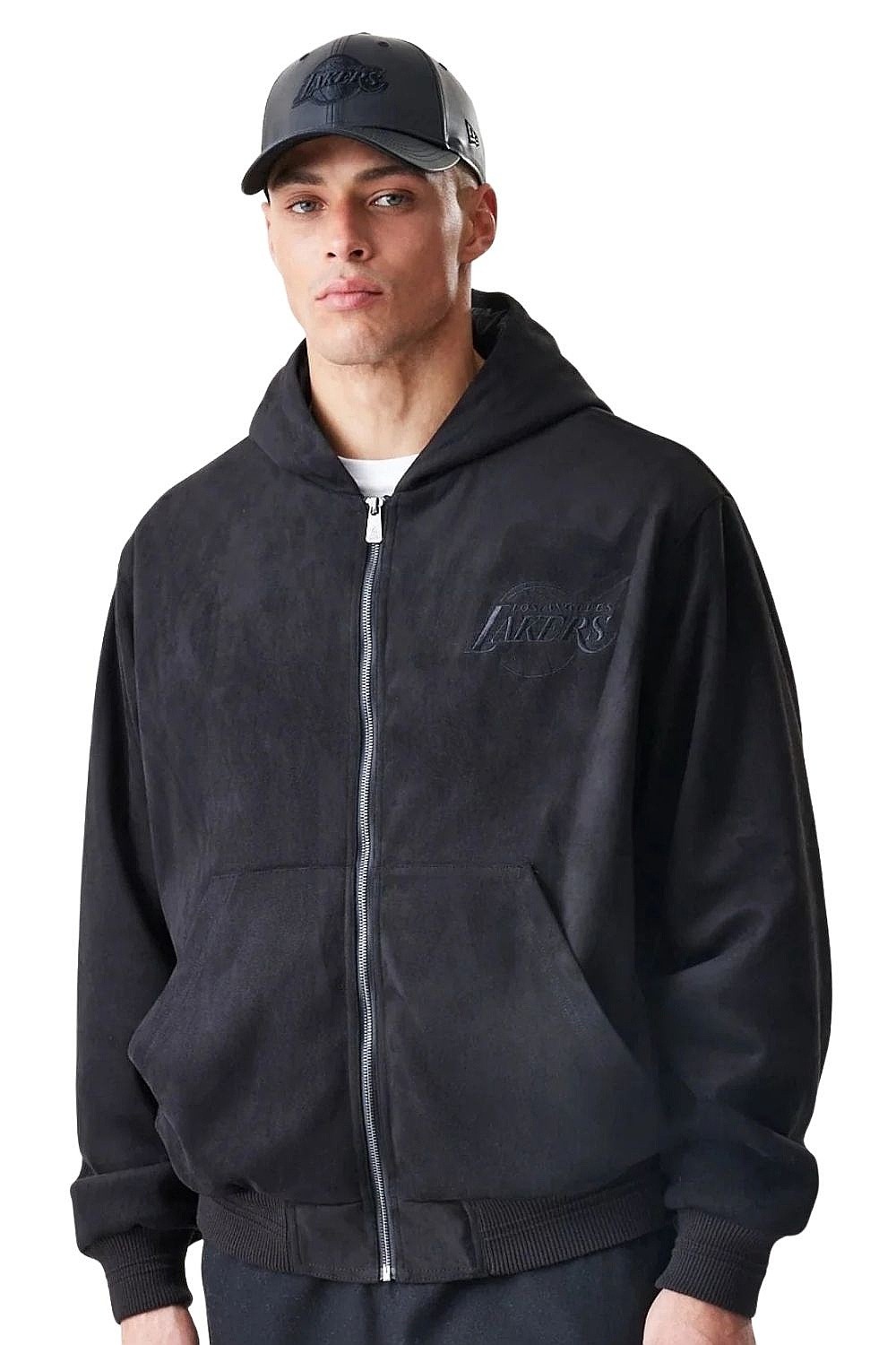 Jacke New Era Suede Hooded NBA Los Angeles Lakers - Black
