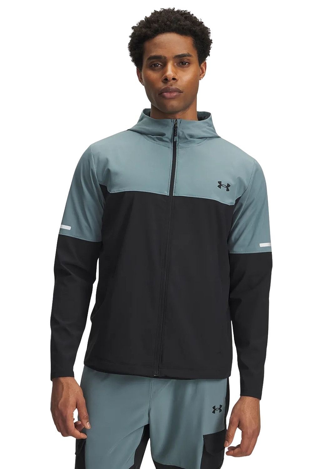 jacket Under Armour Tech Utility Woven - Black/Jasper Blue - men´s