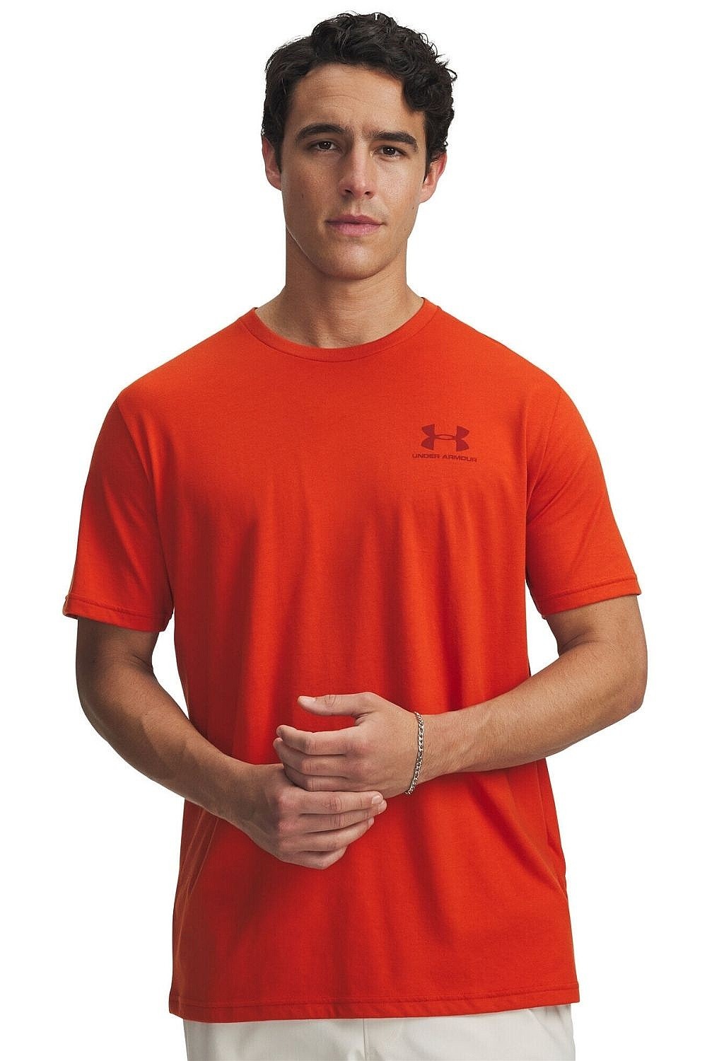 рубашка Under Armour Sportstyle Left Chest - Surplus Orange/Cinna Red - men´s