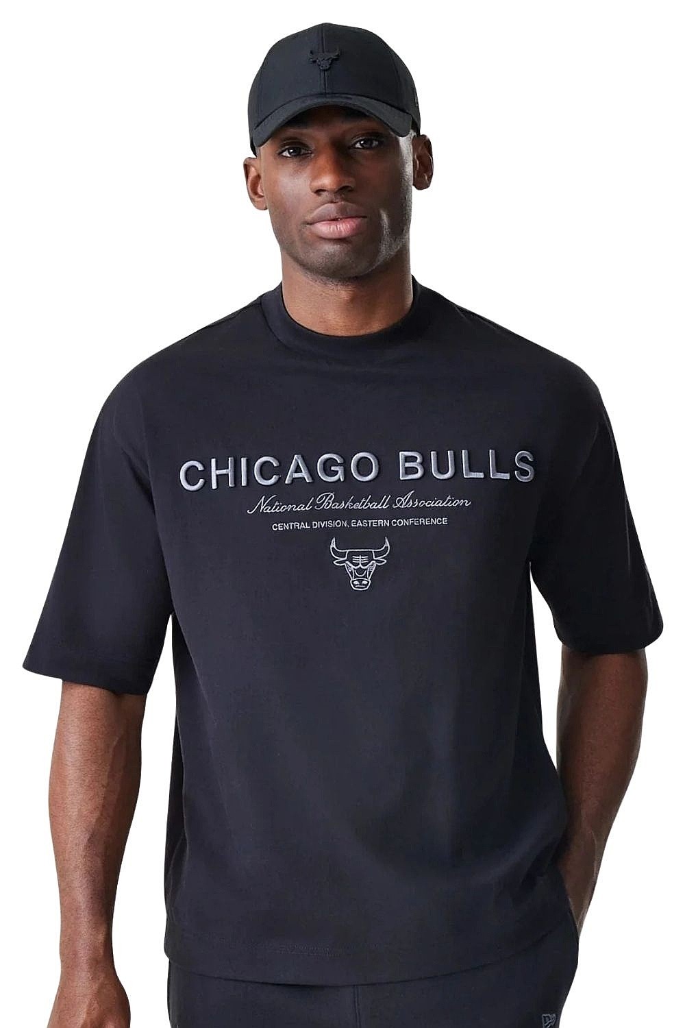 T-shirt New Era Linear Graphic Box NBA Chicago Bulls - Black