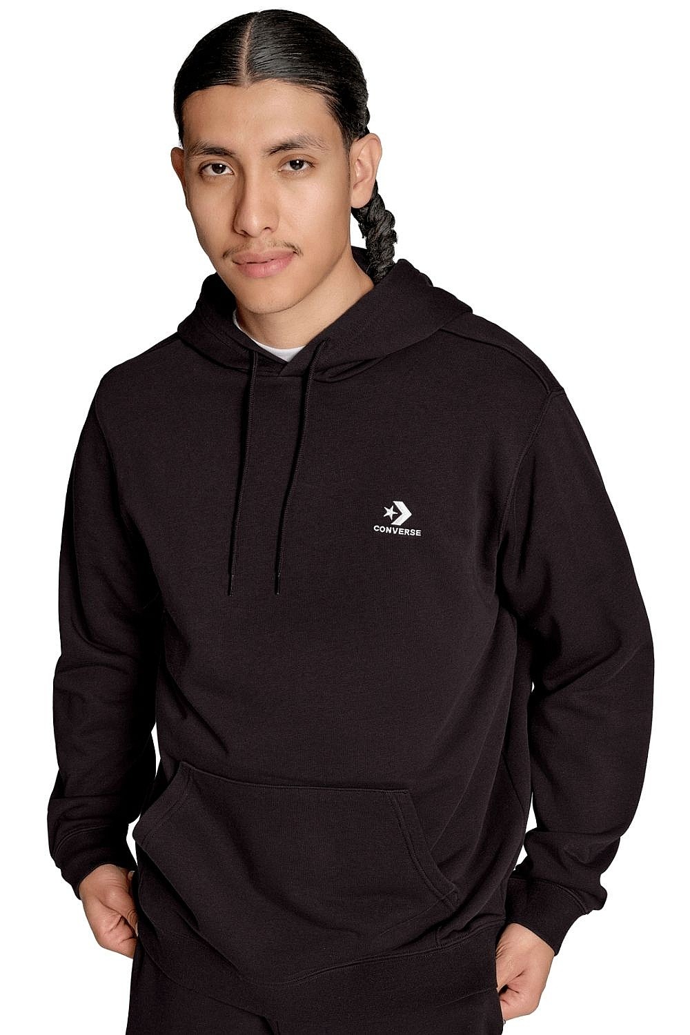 Sweatshirt Converse SF Left Chest Star Chevron Embroidered Hoodie/CVM5 - BLK/Converse Black - men´s