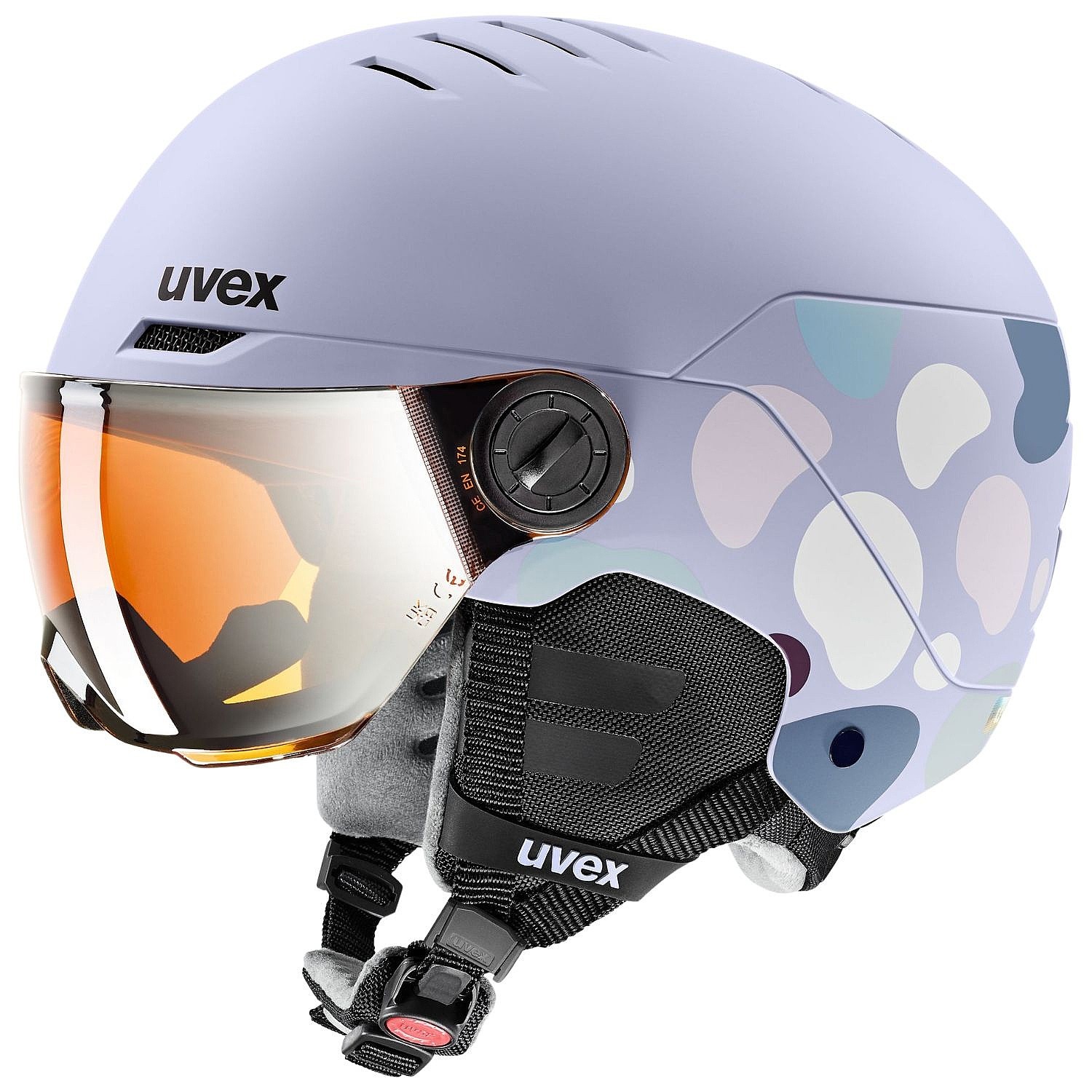 Helm Uvex Rocket JR Visor - Cool Lavender Abstract Matt - girl´s