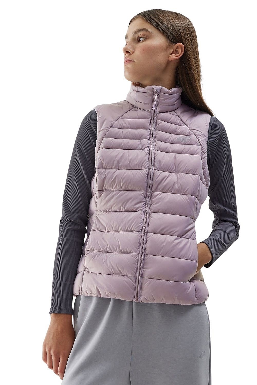 gilet 4F 4FAW23TVESF072 - 56S/Light Pink - women´s