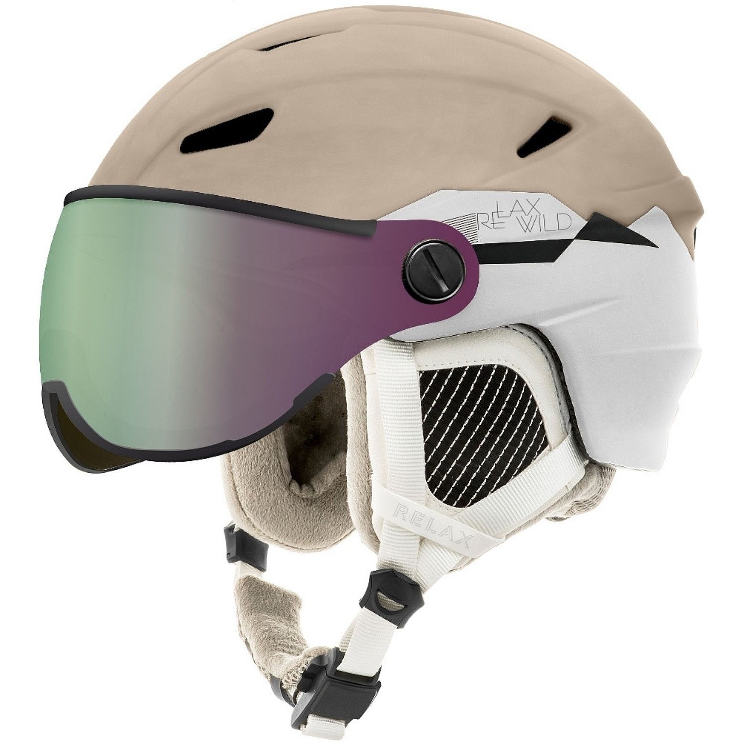 cască Relax Stealth Visor - RH24KX/Beige/White Matt