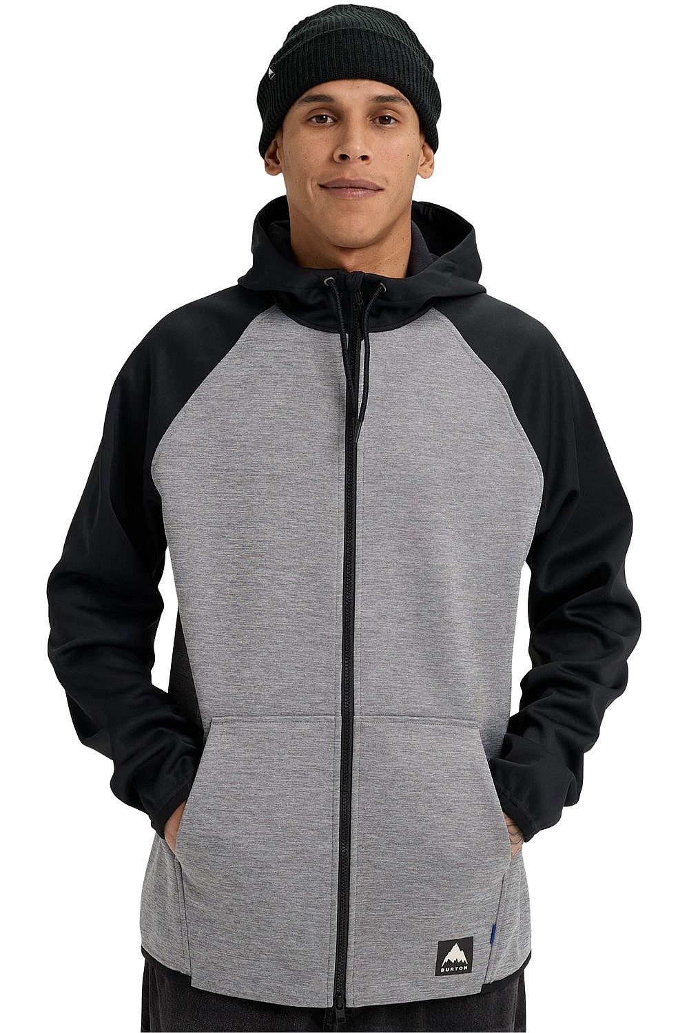 Sweatshirt Burton Crown Weatherproof Fleece Zip - Gray Heather/True Black - men´s