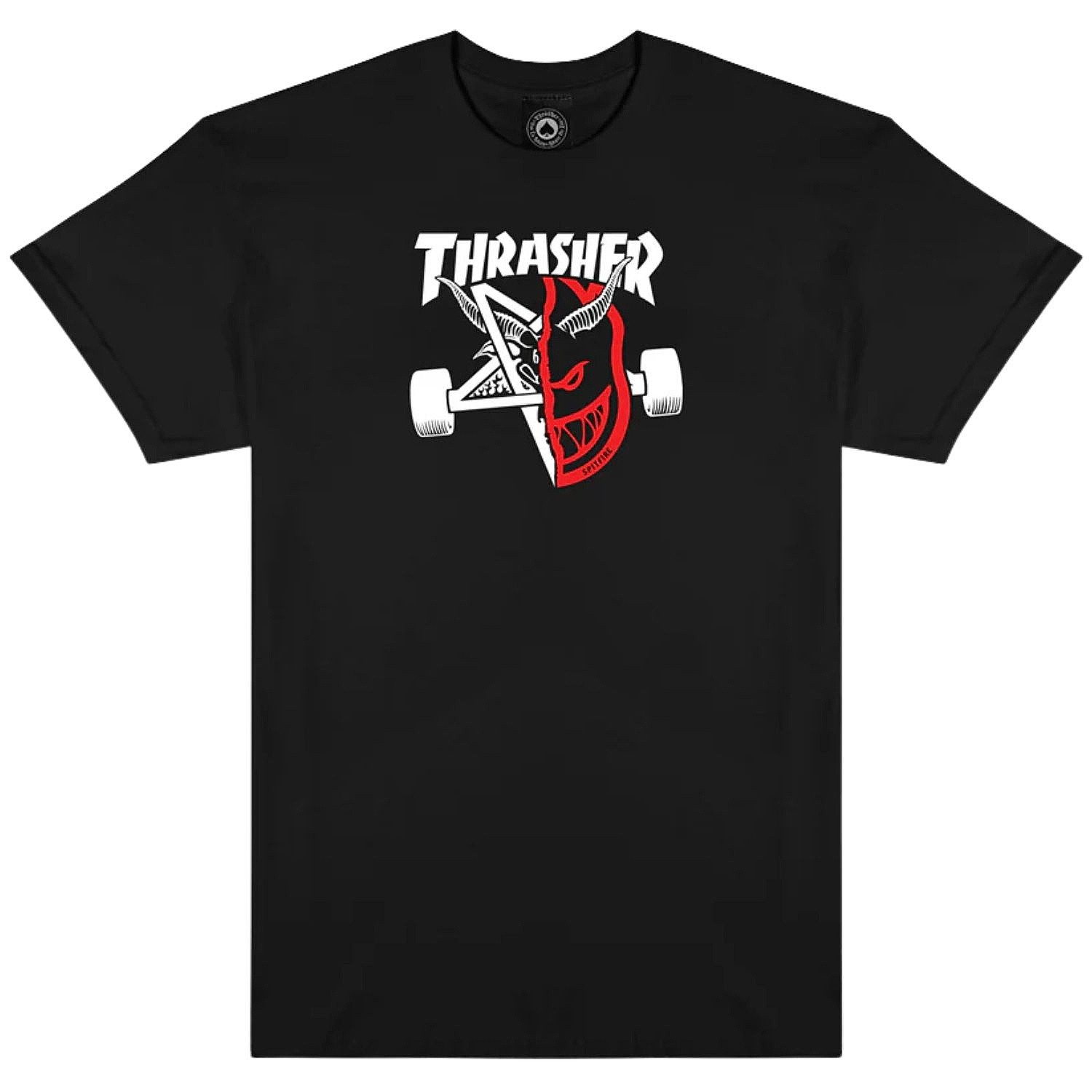 tričko Thrasher Thrasher X Spitfire Thrash & Burn - Black
