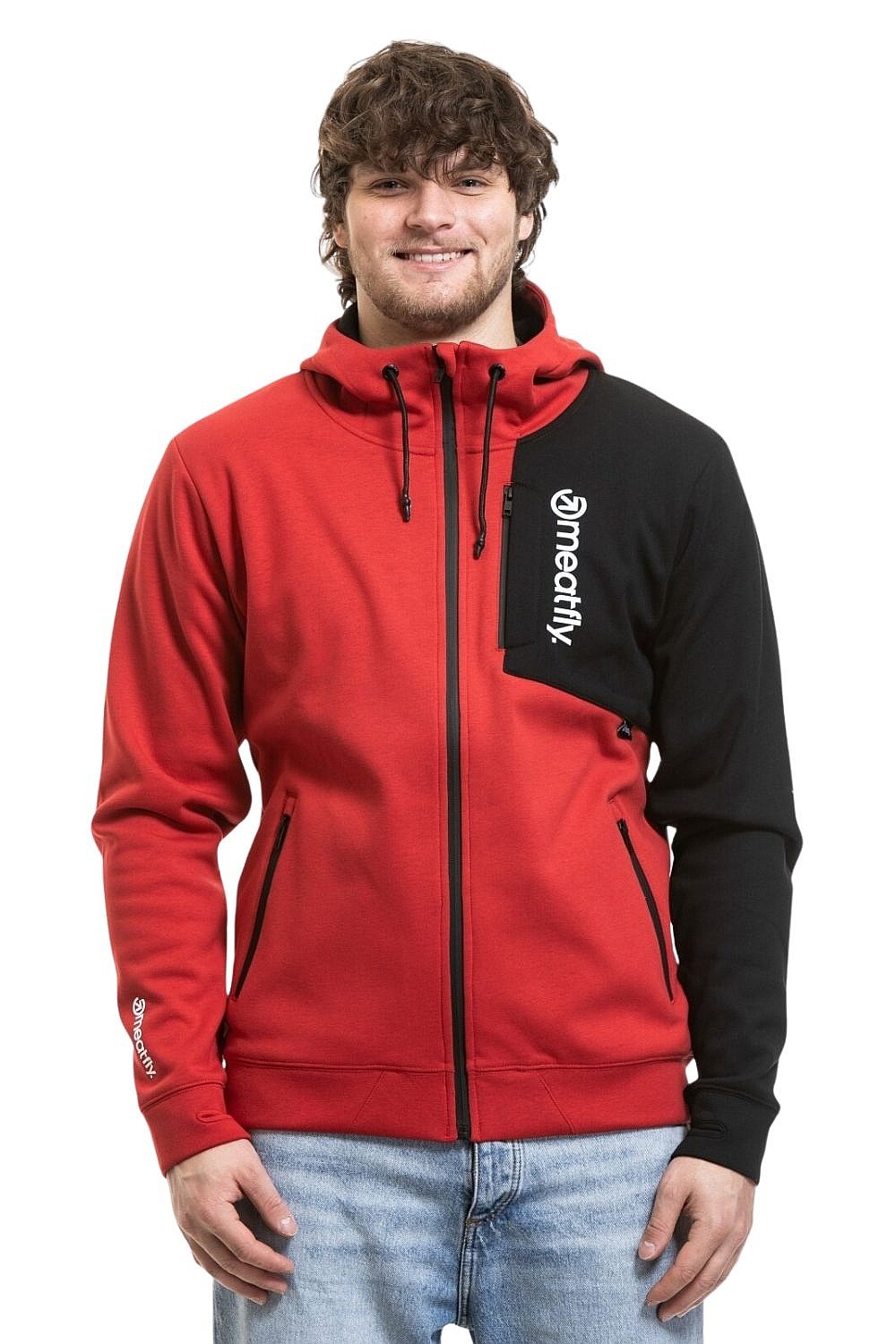 mikina Meatfly Lightyear Zip - Red Light - men´s