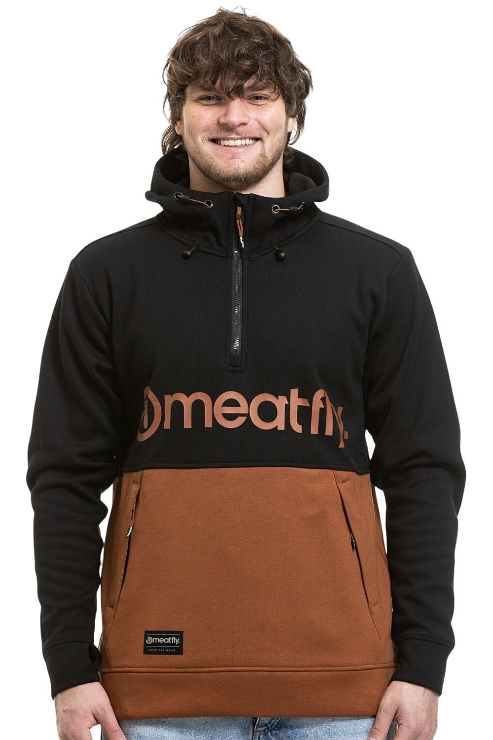 sweat-shirt Meatfly Tason - Black/Brown Sugar - men´s