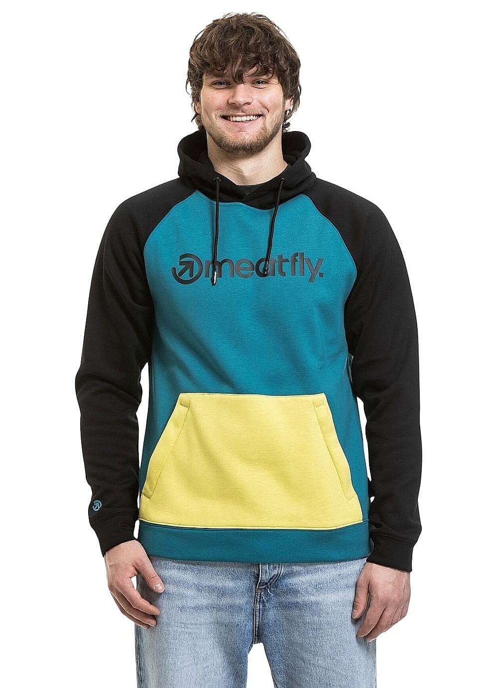 Sweatshirt Meatfly Gravel - Hb Blue/Lime - men´s