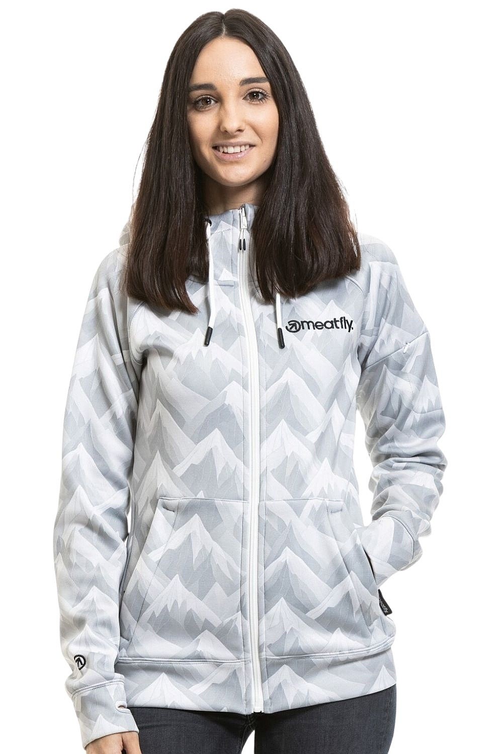 mikina Meatfly Alisha Zip - White Mountain