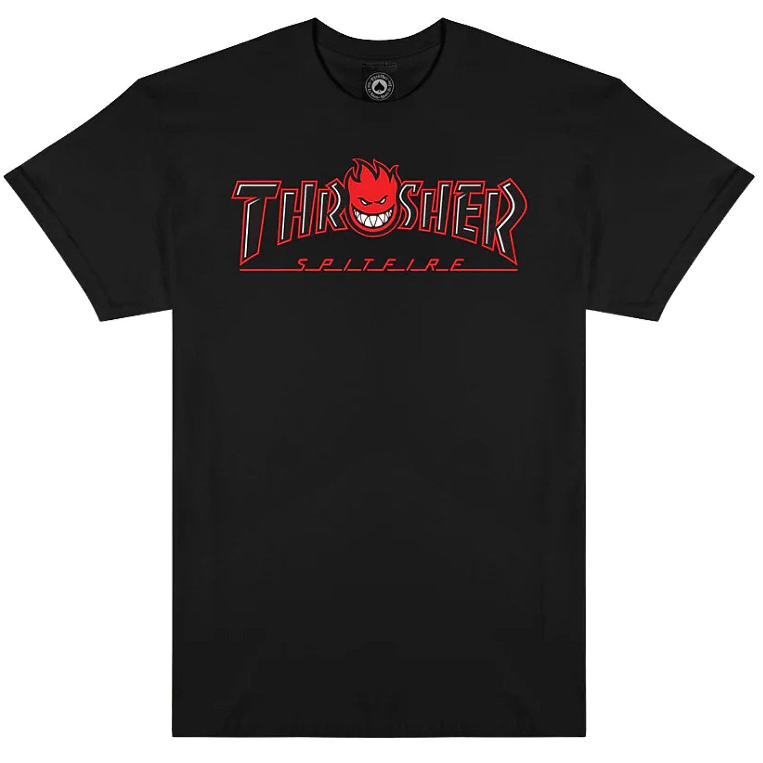 T-shirt Thrasher Thrasher X Spitfire Big Head Outline - Black