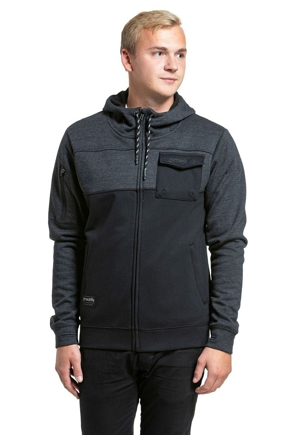 Sweatshirt Meatfly Josh Zip - Heather Black - men´s