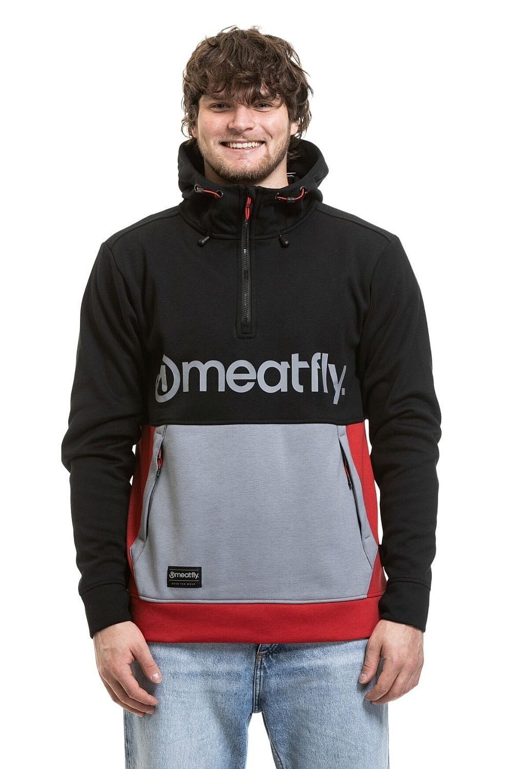 mikina Meatfly Tason - Red Light/Silver - men´s