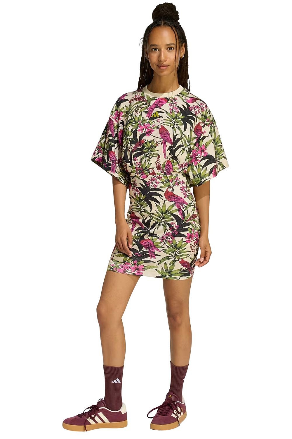 robe adidas Performance Farm Rio - Crystal Linen/Semi Lucid Fuchsia/Preloved Lime - women´s