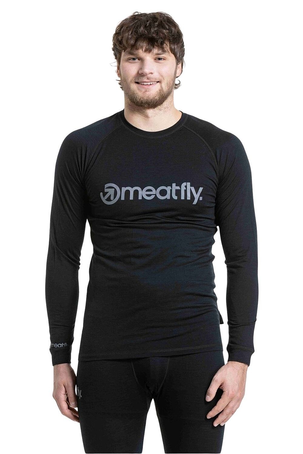 T-Shirt Meatfly Bernie Merino LS - Black - men´s