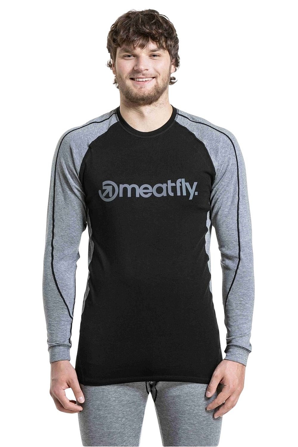 tričko Meatfly Carl Termo LS - Charcoal Heather