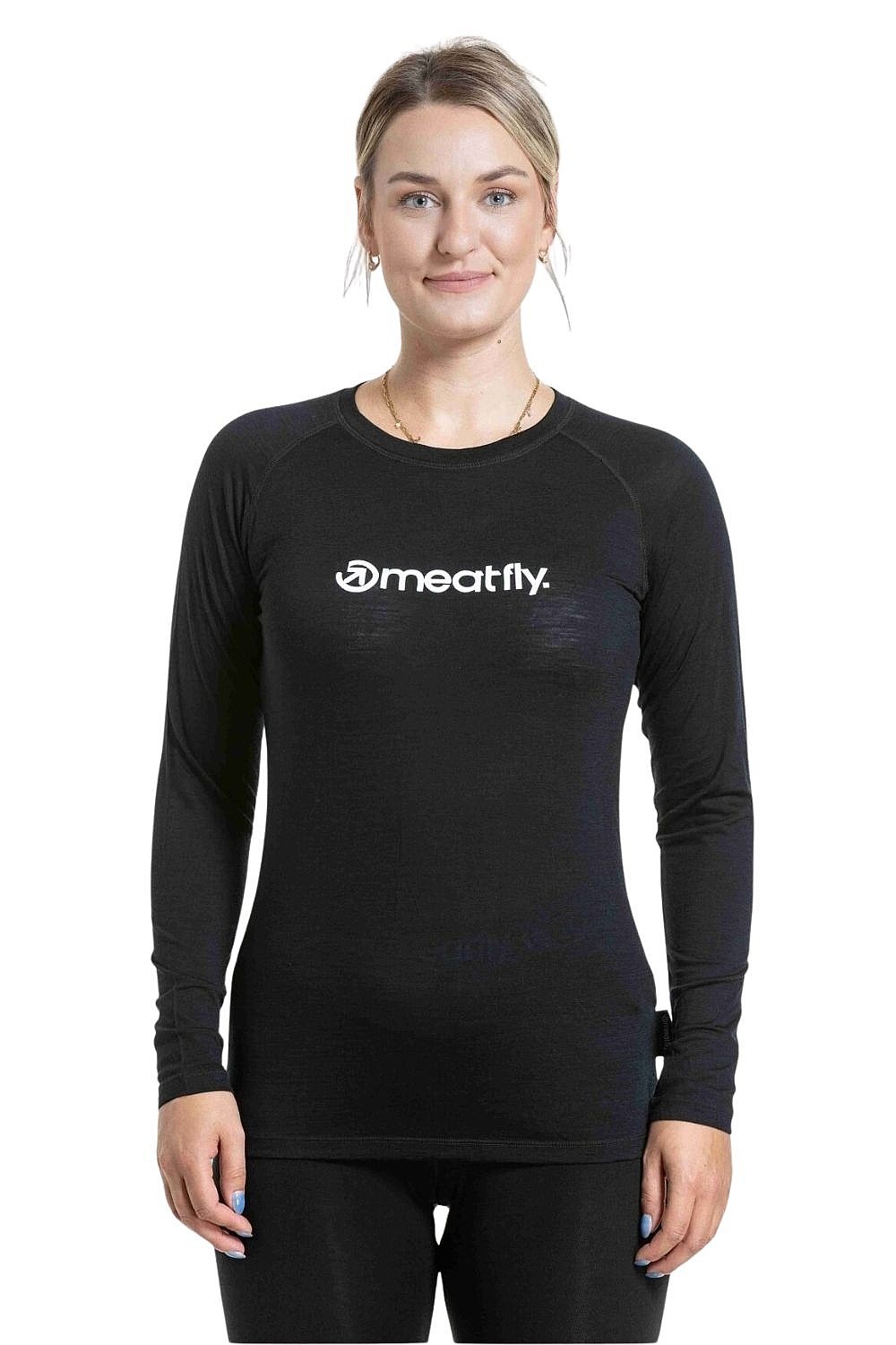 T-shirt Meatfly Lacey Merino LS - Black - women´s