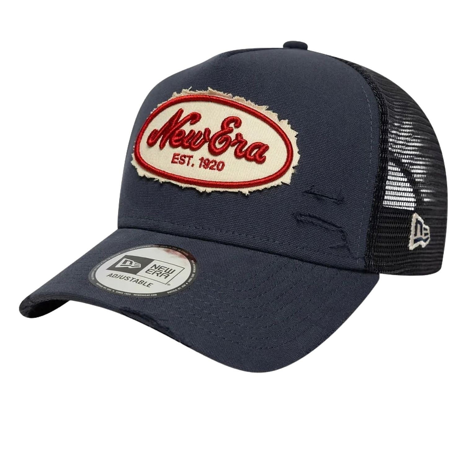 kšiltovka New Era 9FO AF Oval Canvas Distress Trucker Branded - Navy