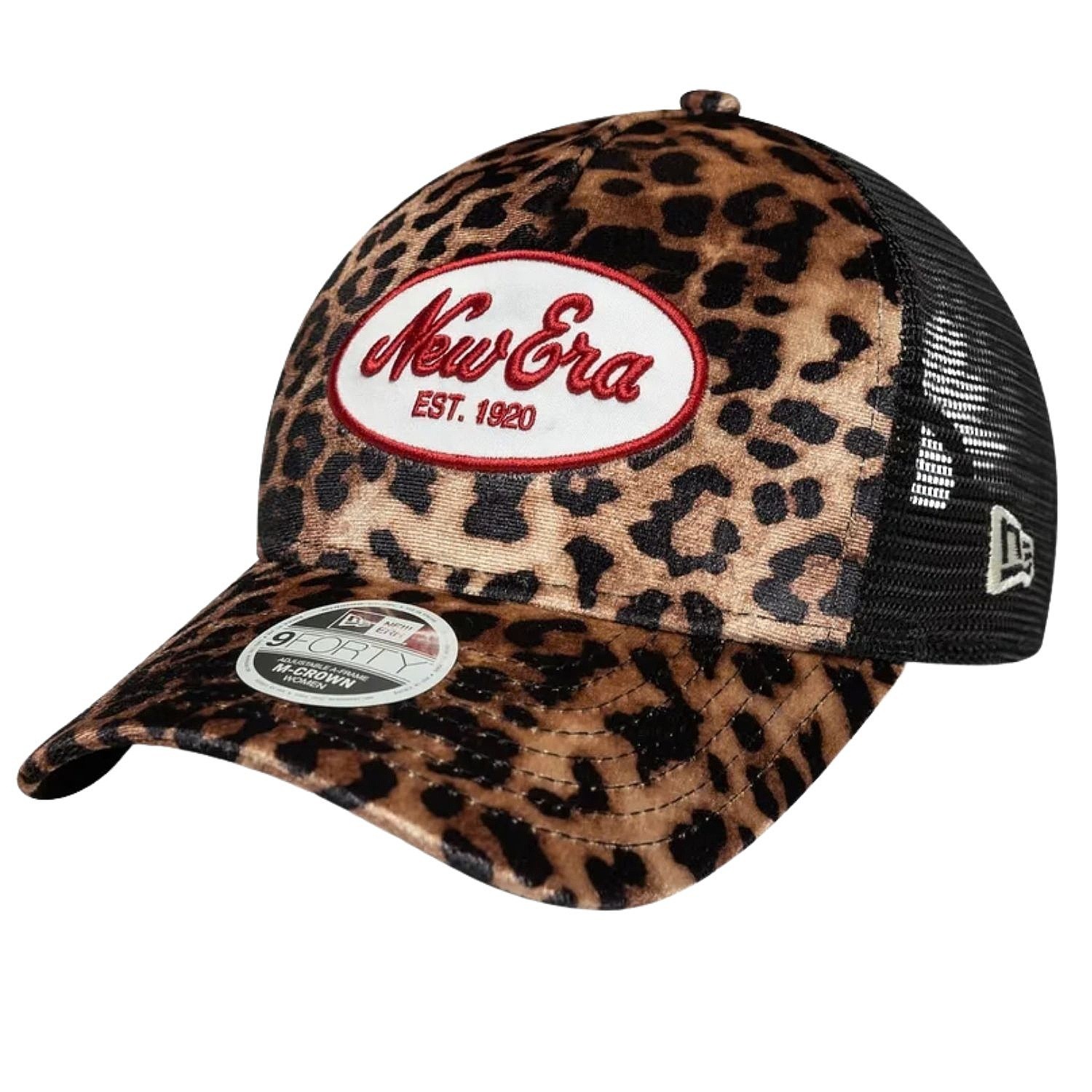 Kappe New Era 9FO M-Crown AF Leoapard Trucker Branded - Camel Camo - women´s