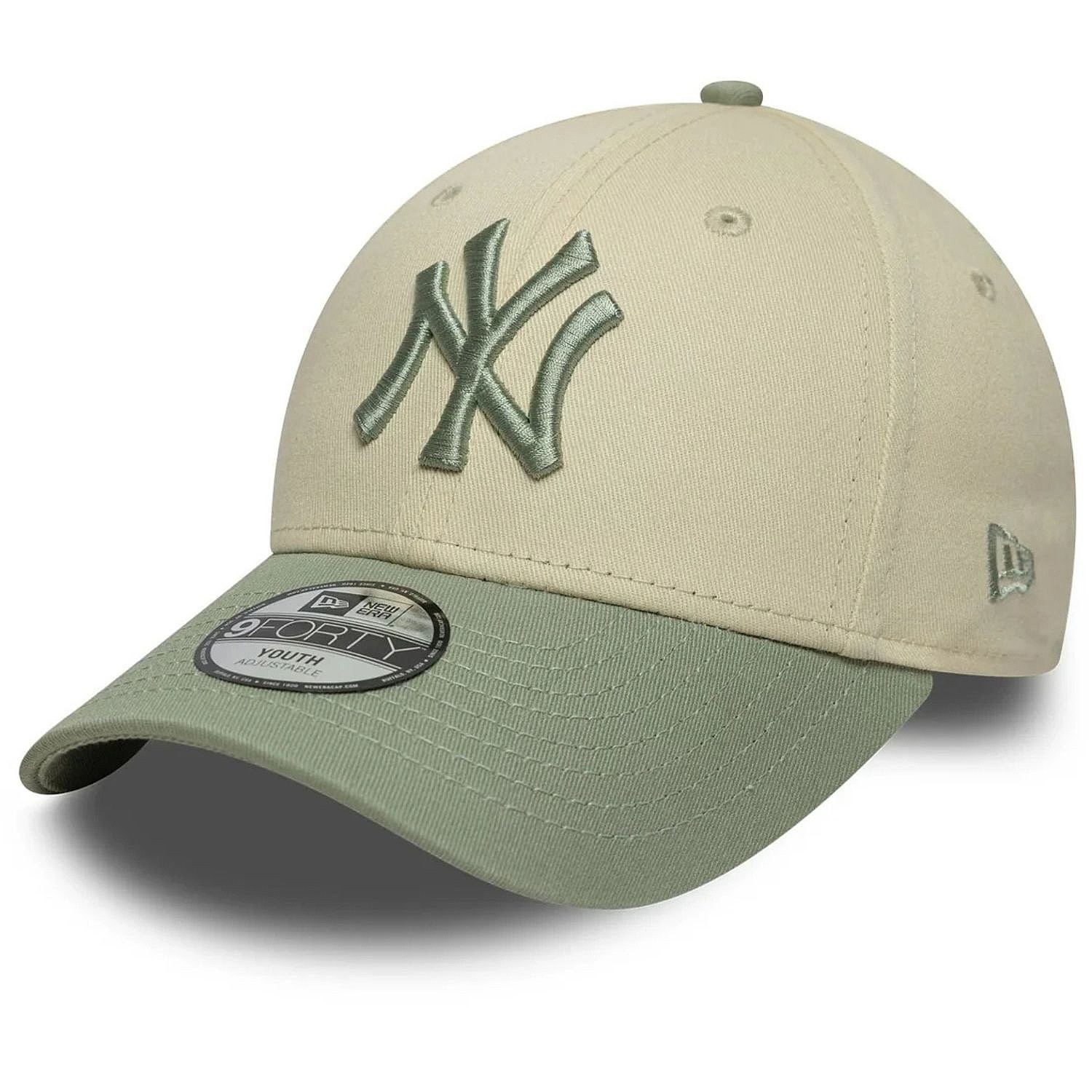 casquette New Era 9FO League Essential MLB New York Yankees Youth - Light Cream/Everest Green - unisex junior
