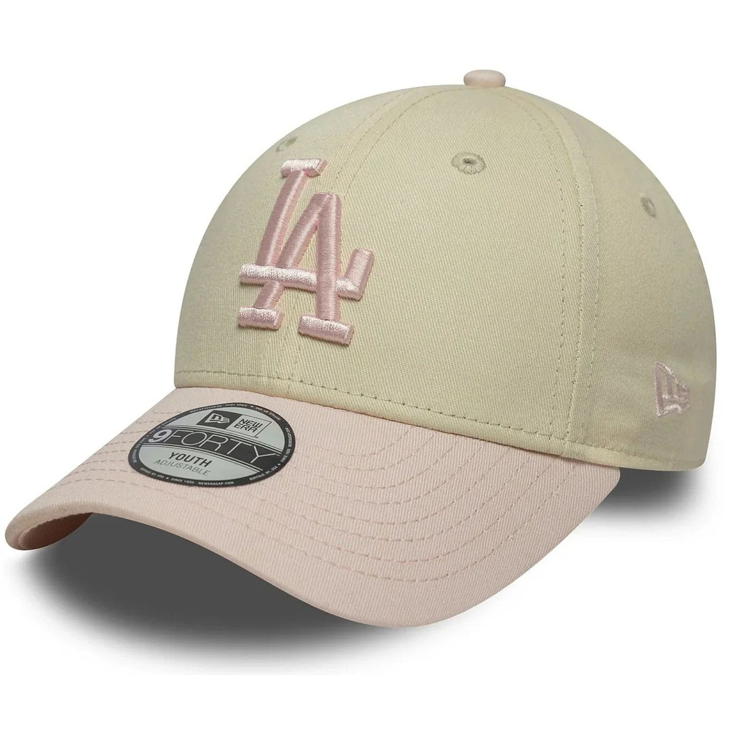 dětská kšiltovka New Era 9FO League Essential MLB Los Angeles Dodgers Child - Light Cream/Pastel Marble Pink