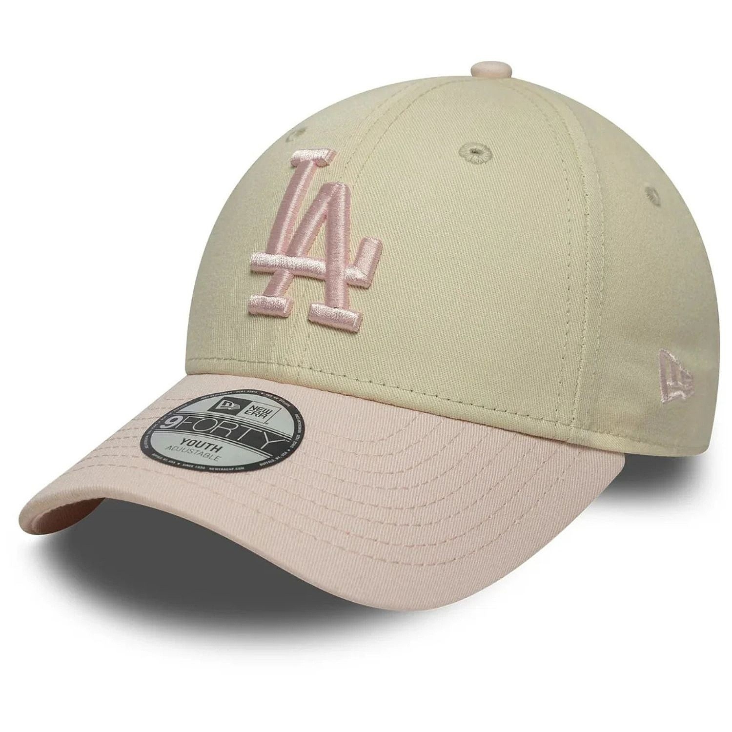 Kappe New Era 9FO League Essential MLB Los Angeles Dodgers Youth - Light Cream/Pastel Marble Pink - unisex junior