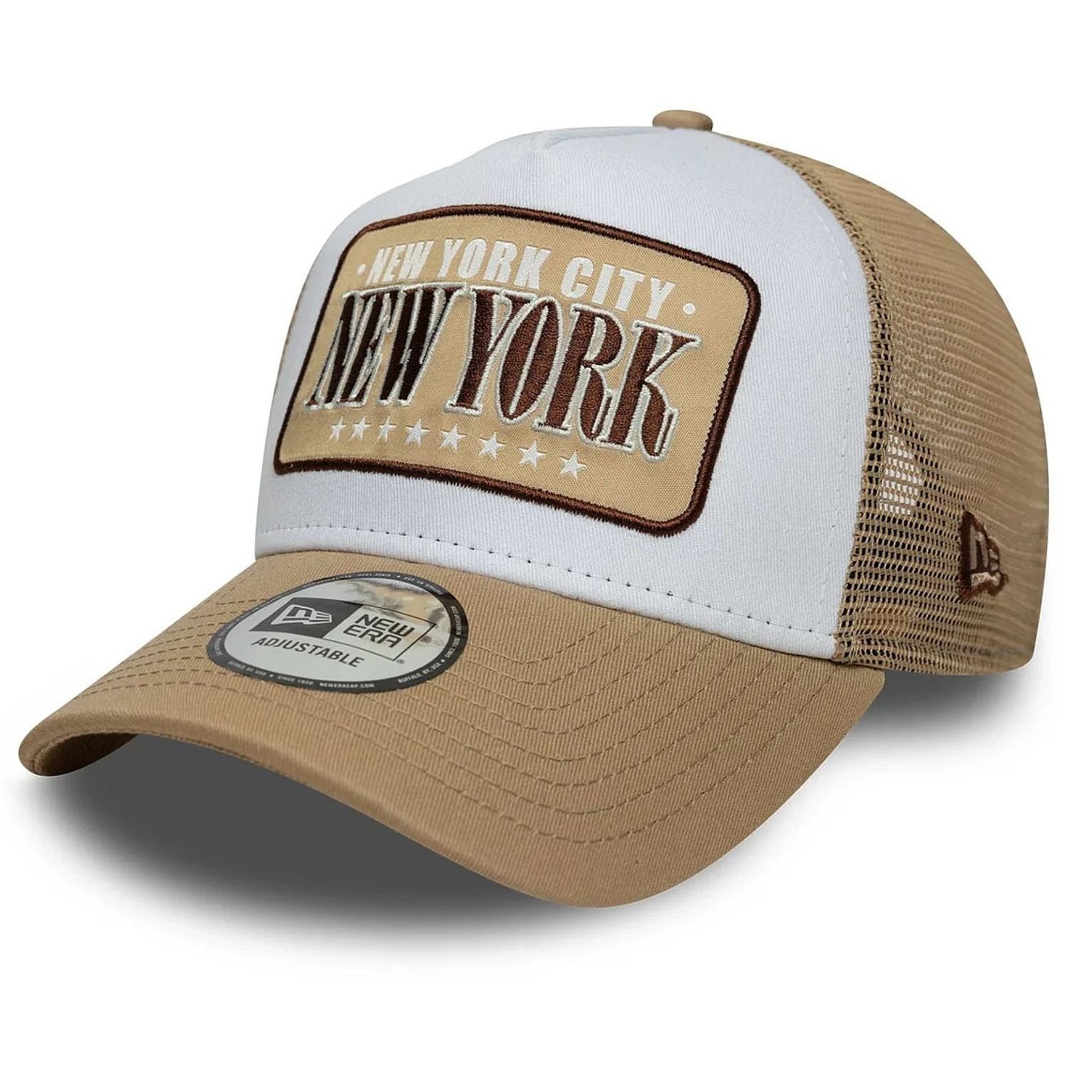 cap New Era 9FO AF Location Patch Trucker Branded - Camel/White - men´s