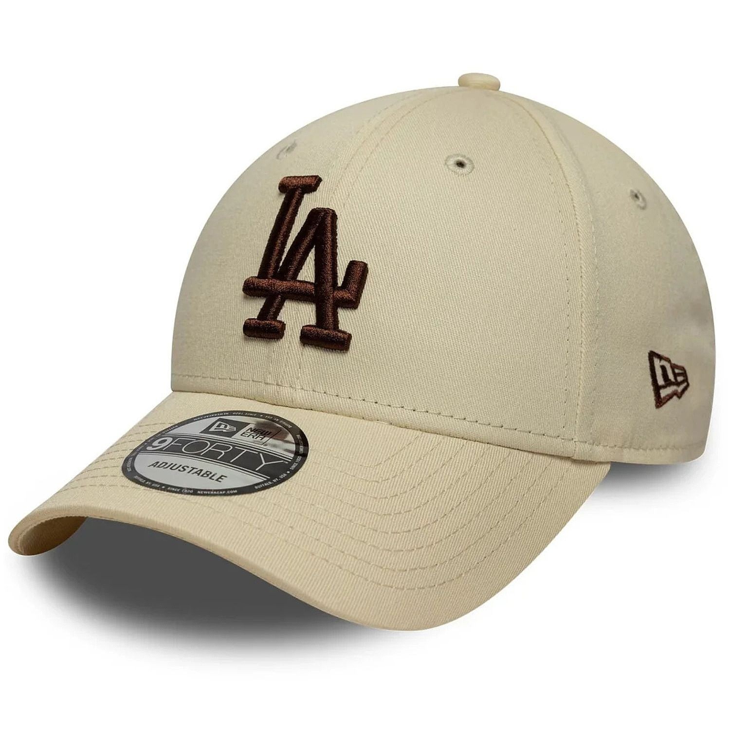 kšiltovka New Era 9FO League Essential MLB Los Angeles Dodgers - Light Cream/Brown