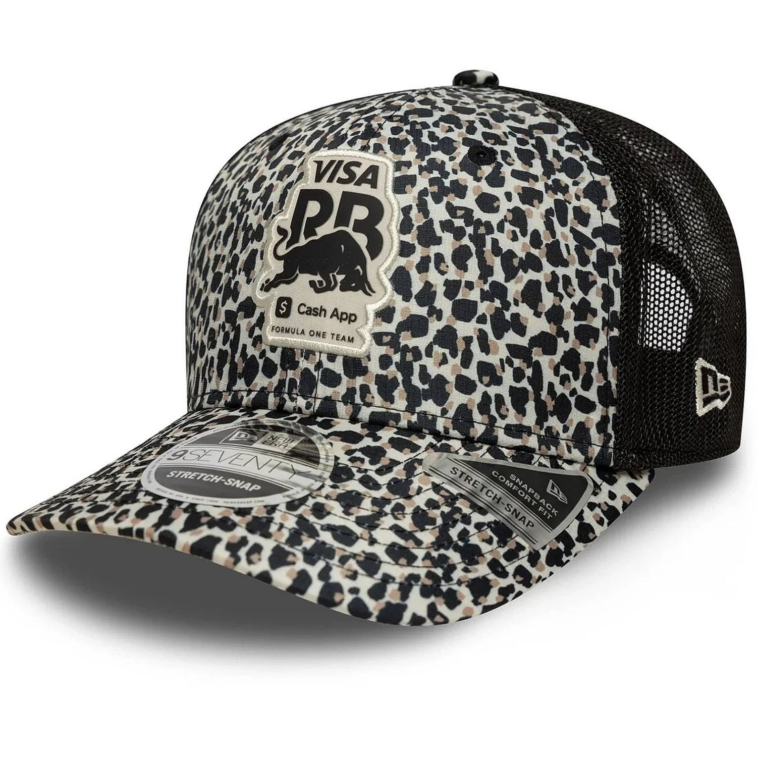kšiltovka New Era 9SE Stretch Leopard F1 Visa Cash App Racing Bulls - Stone