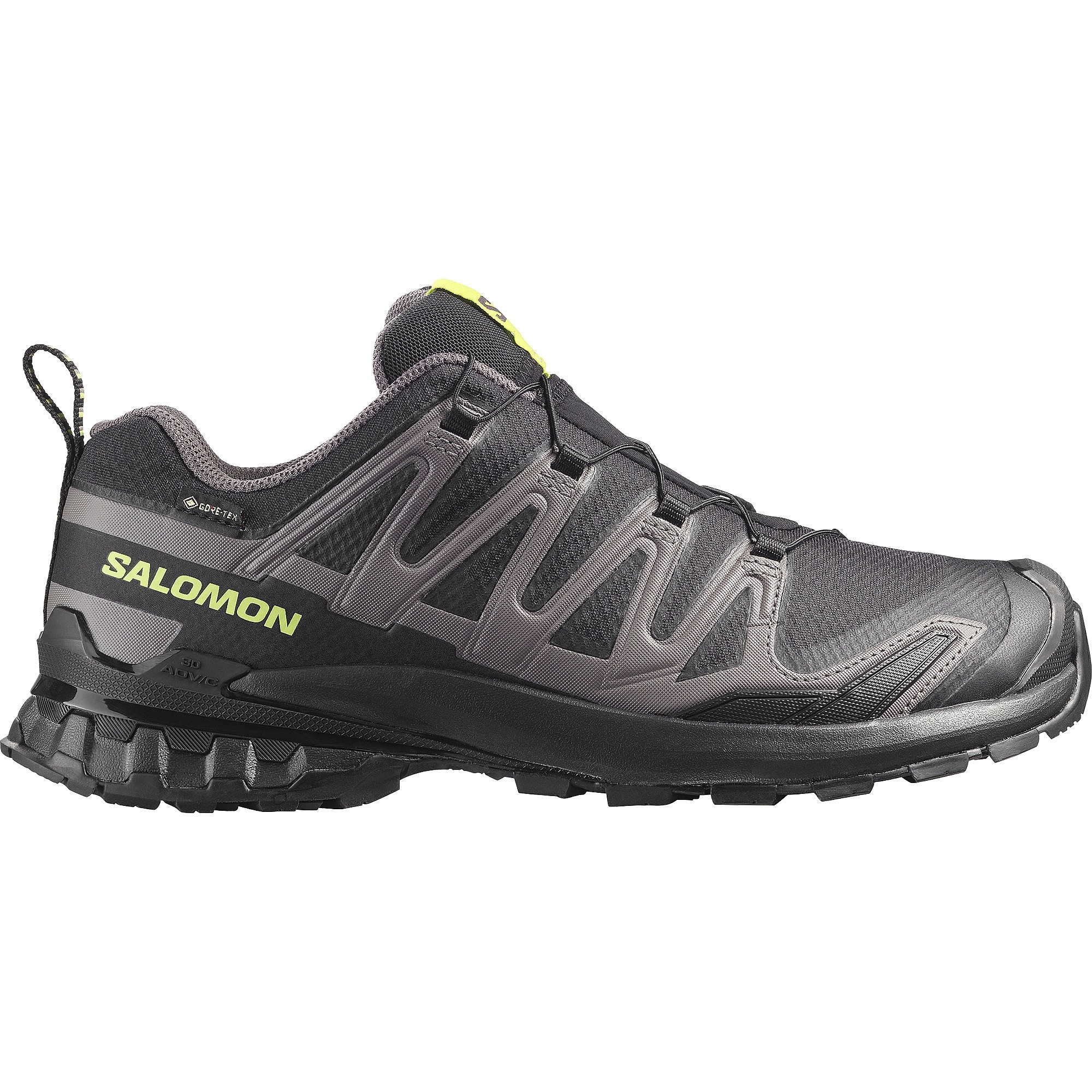 chaussures Salomon XA Pro 3D V9 GTX - Black/Dark Gull Gray/Acid Lime - men´s