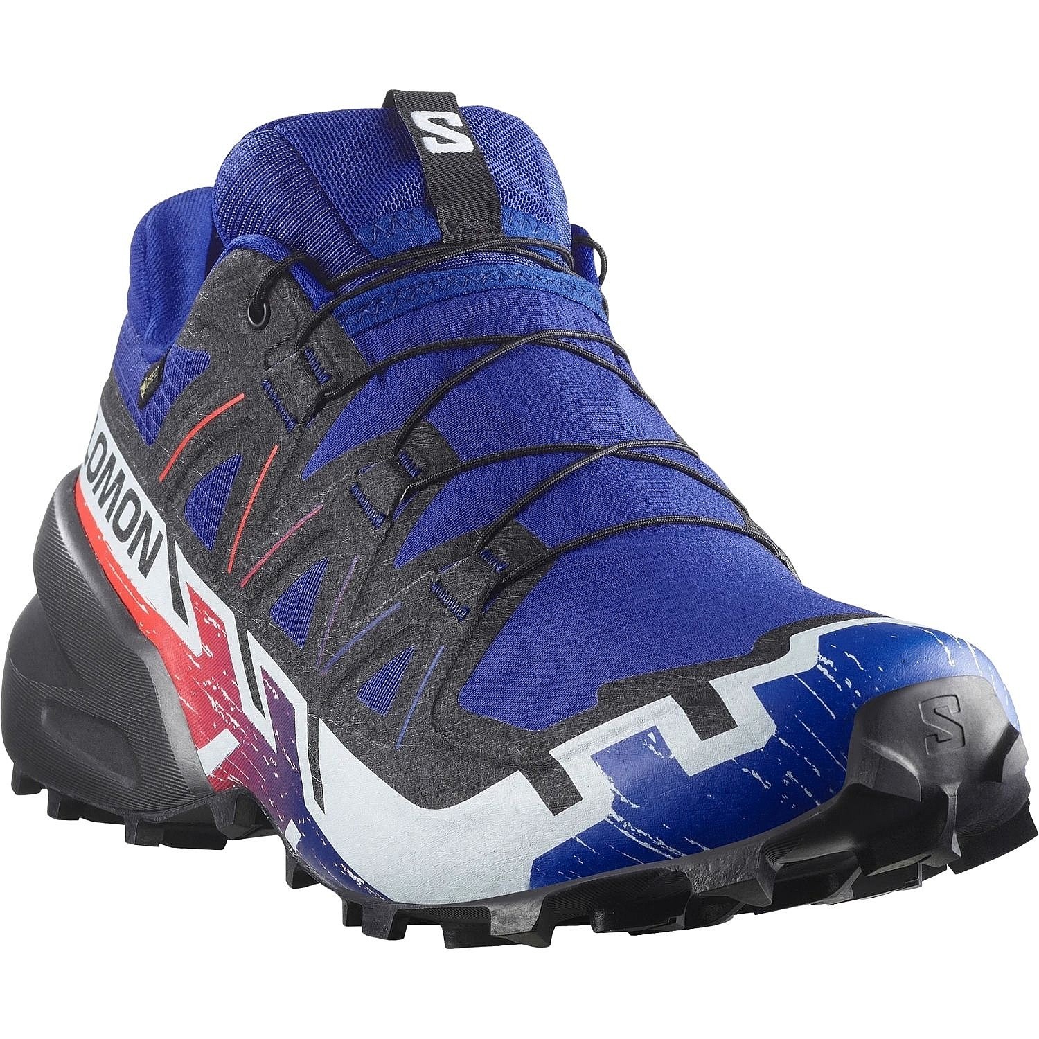 chaussures Salomon Speedcross 6 GTX Equipe - Surf The Web/Fiery Red/White