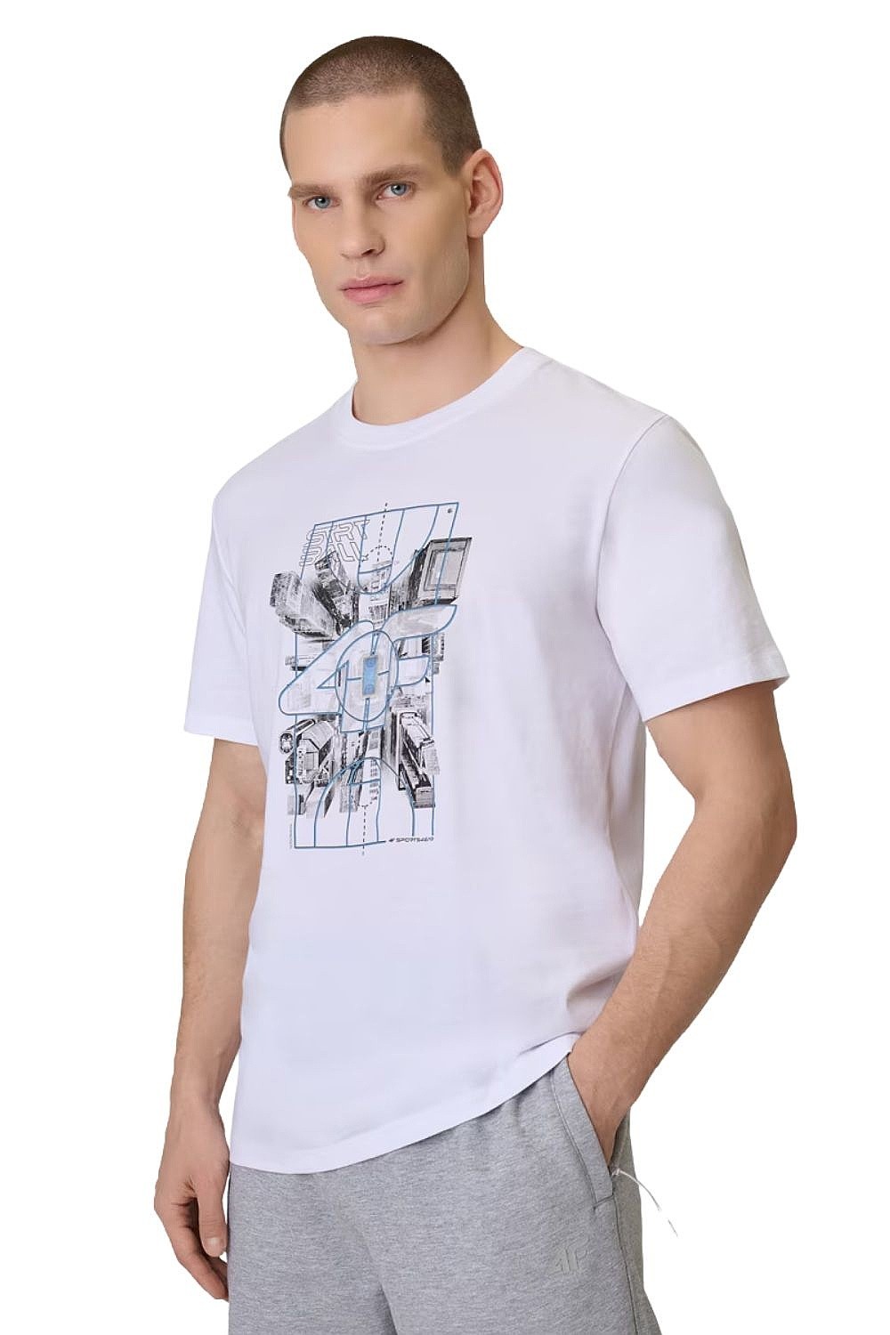 camisa 4F 4FWSS26TTSHM2664 - 10S/White - men´s