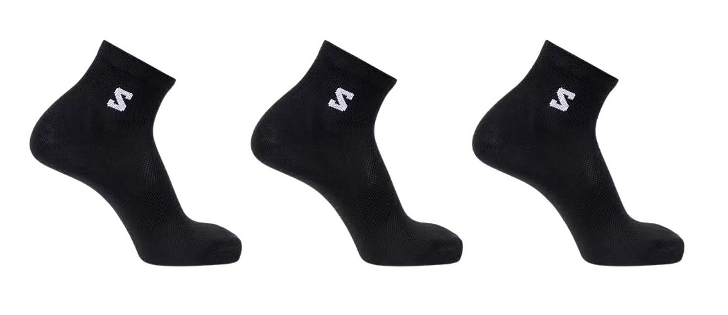 chaussettes Salomon Everyday Lite Quarter 3 Pack - Black