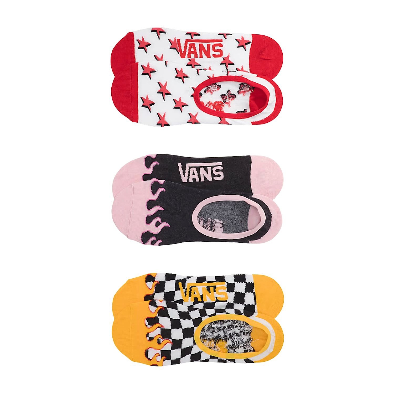 socks Vans Ticker Canoodle 3 Pack - Checkerboard Racing Red