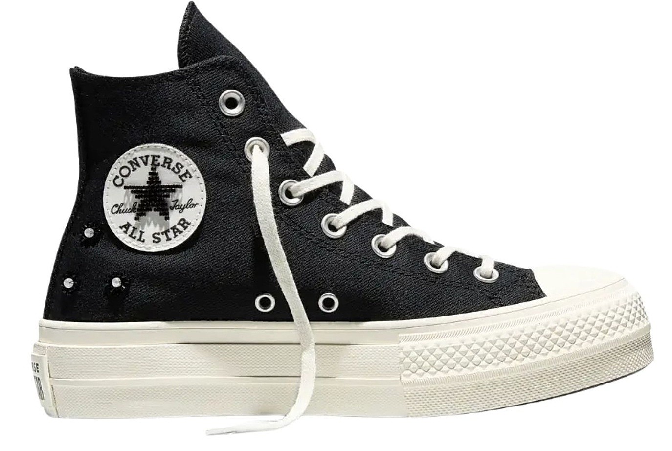chaussures Converse Chuck Taylor All Star Lift Platform Beads Hi - A17787/Black/Black/Egret - women´s