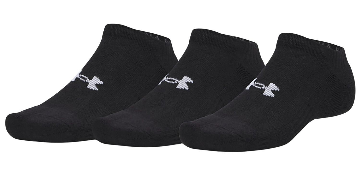 socks Under Armour Performance Cotton No Show 3 Pack - Ultimate Black/White