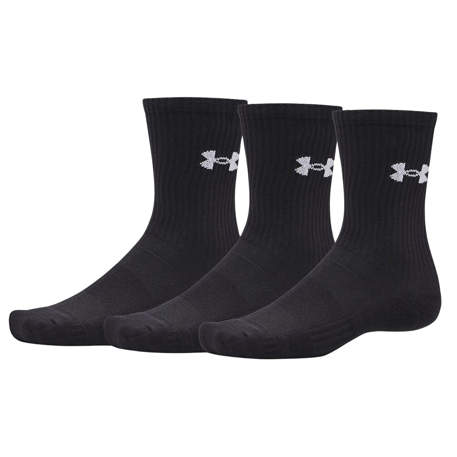 calcetines Under Armour Performance Cotton Crew 3 Pack - Ultimate Black/White