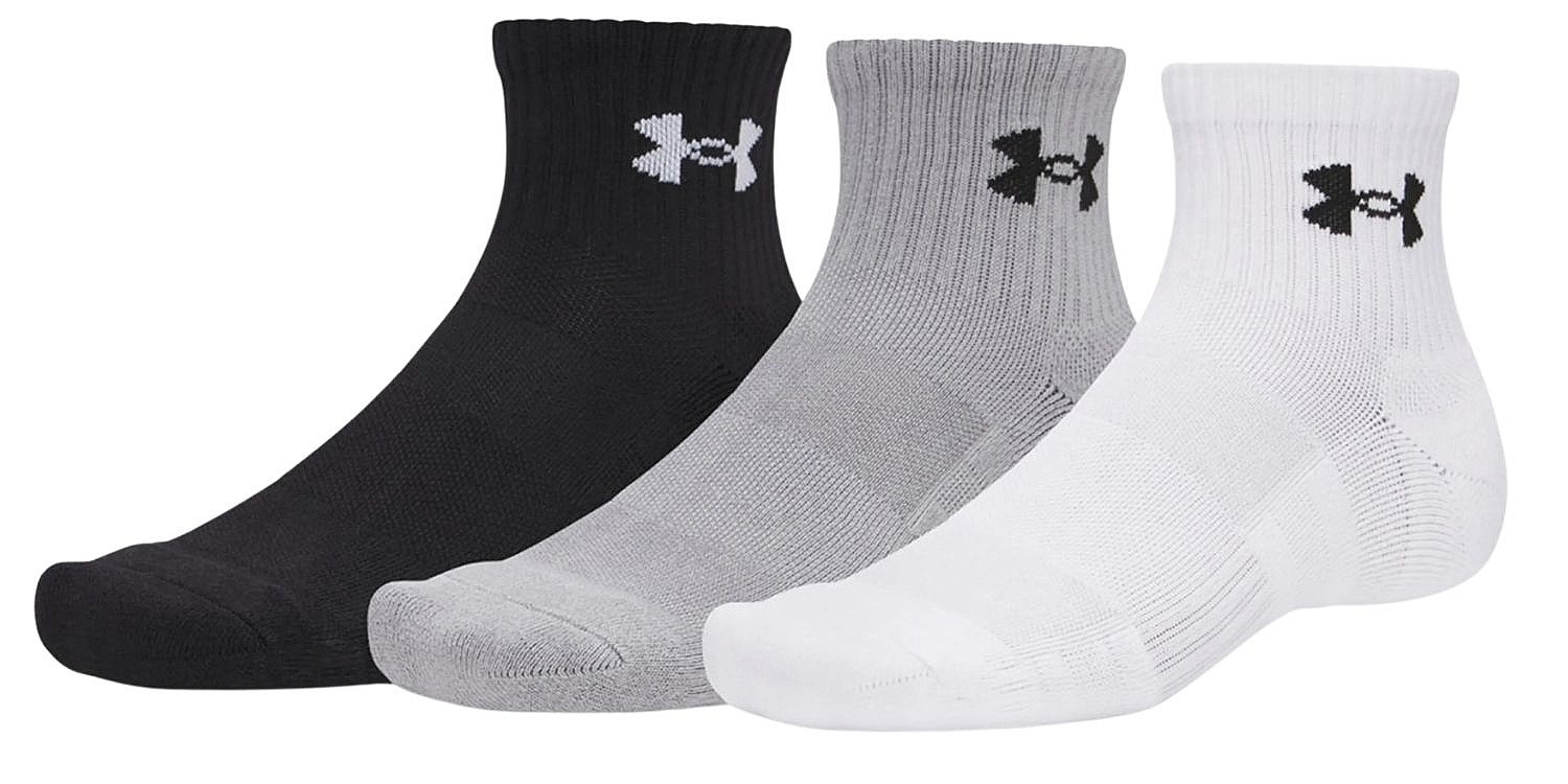 socks Under Armour Performance Cotton Quarter 3 Pack - White/Steel
