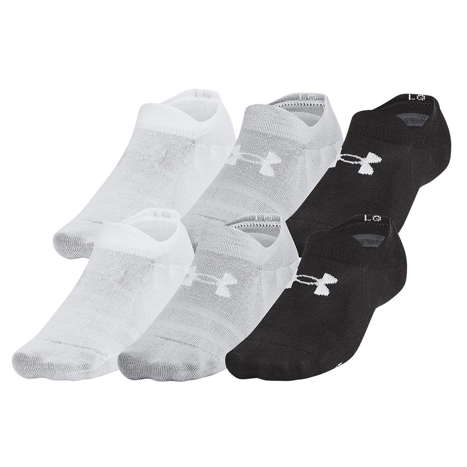 chaussettes Under Armour Essential Ultra 6 Pack - Black/Halo Gray