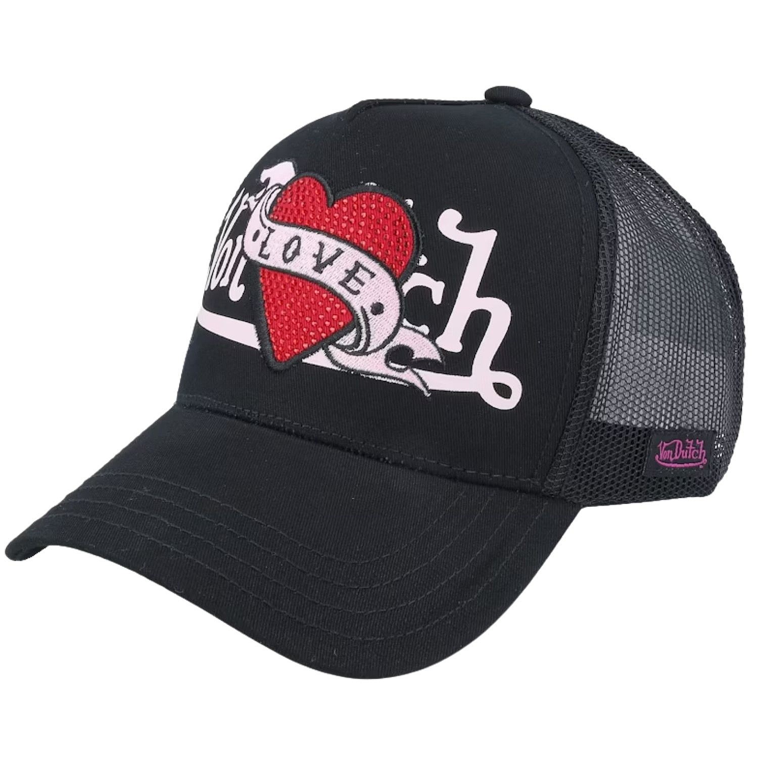 czapka z daszkiem Von Dutch Love U Trucker - Black/Pink/Red