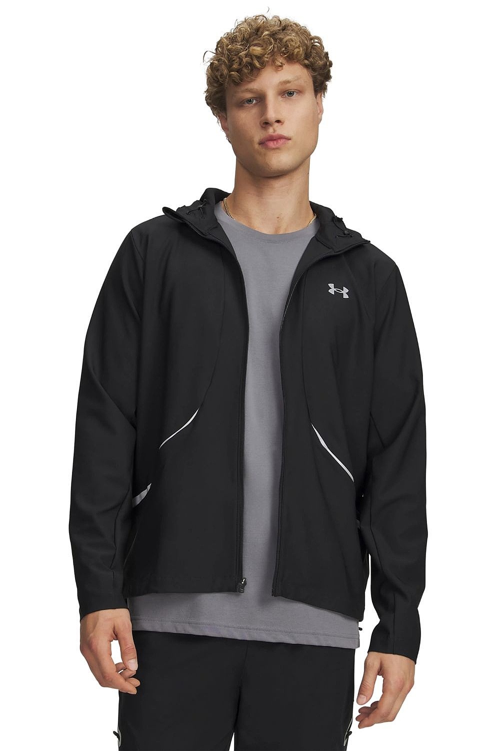 bunda Under Armour Unstoppable Woven - Black/Silver Reflective