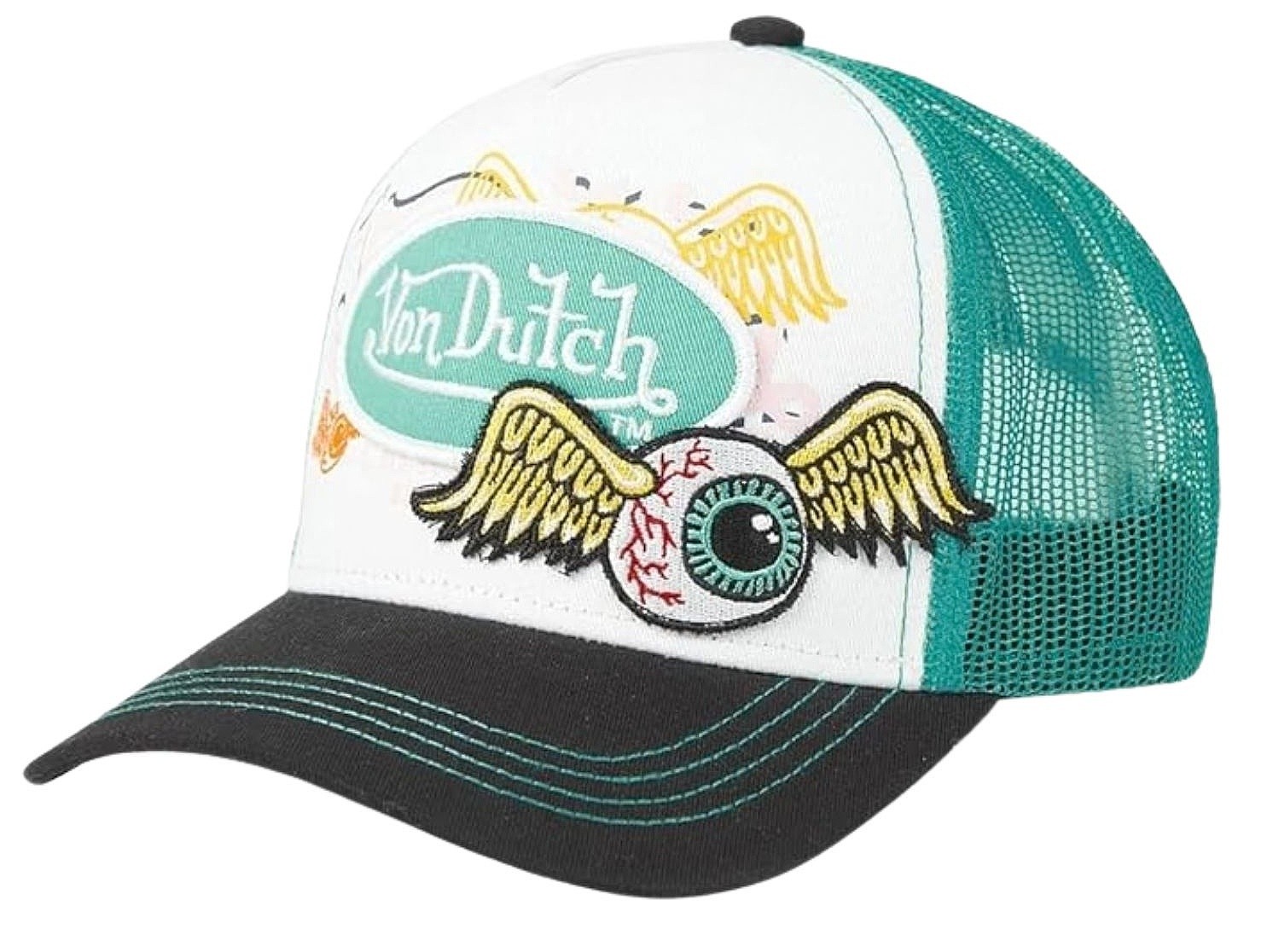 кепка Von Dutch Flying Eyes Trucker - Black/Green