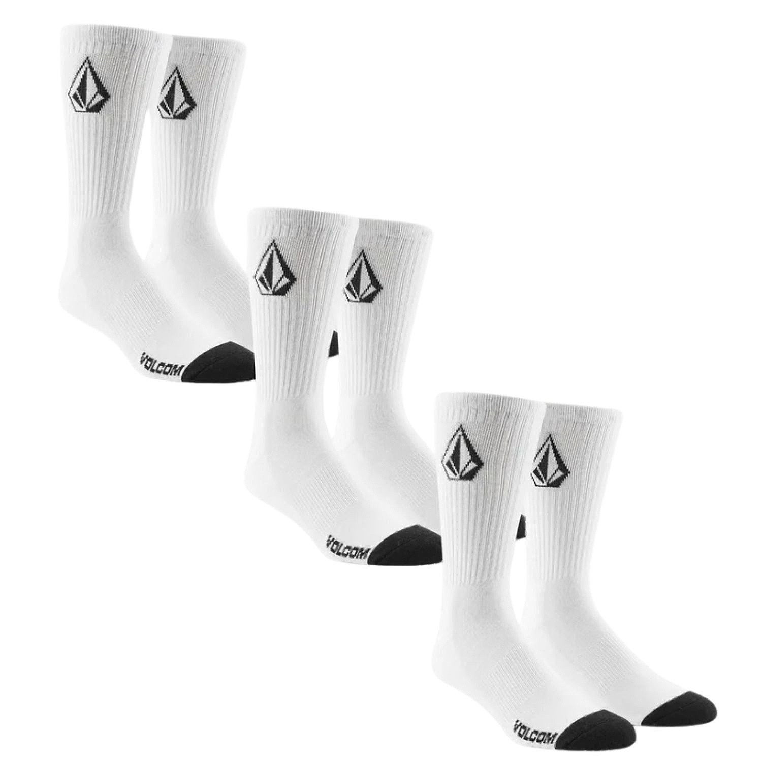 șosete Volcom Full Stone 3 Pack - White - men´s