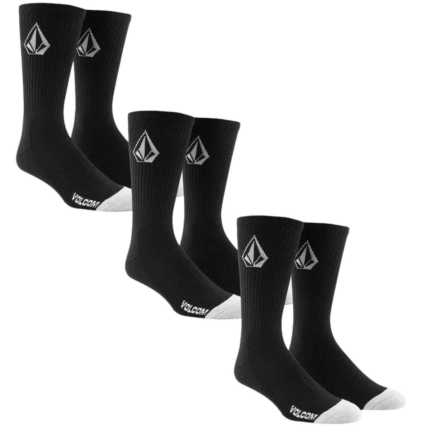 șosete Volcom Full Stone 3 Pack - Black - men´s