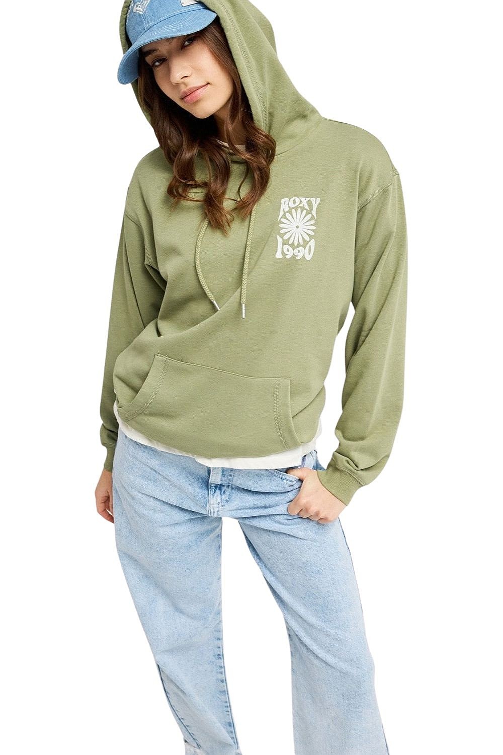 bluza Roxy Surf Stoked Hoodie Terry Vint - GLD0/Oil Green - women´s
