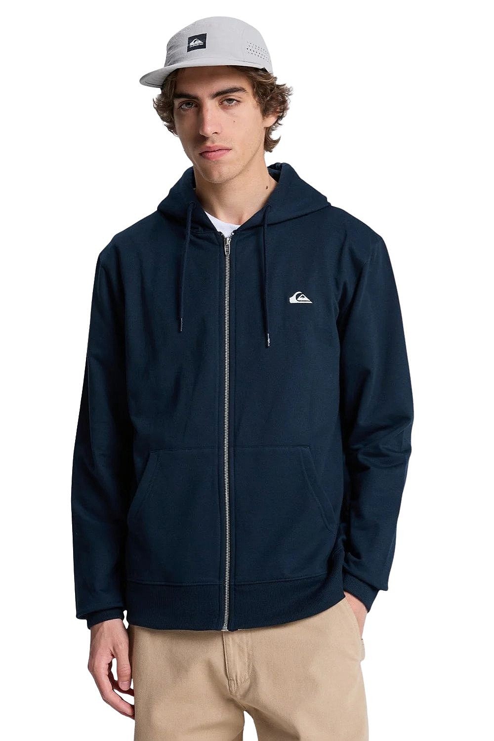 shirts Quiksilver Basic Hood Zip - KTP0/Dark Navy - men´s