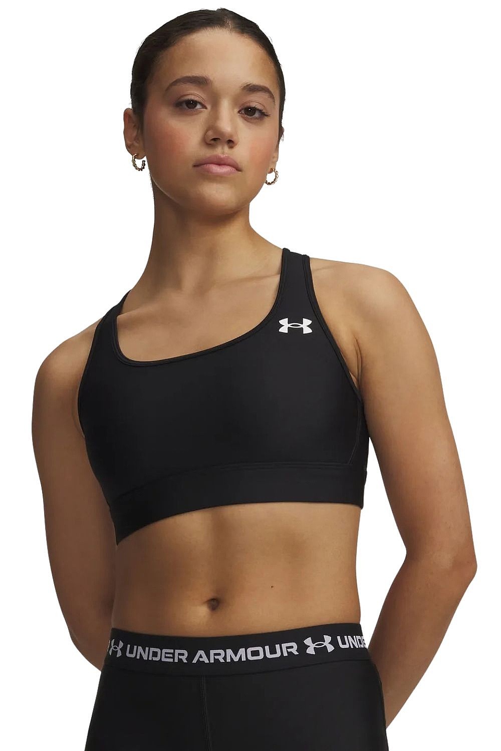 biustonosz Under Armour HeatGear Mid - Ultimate Black/White - women´s