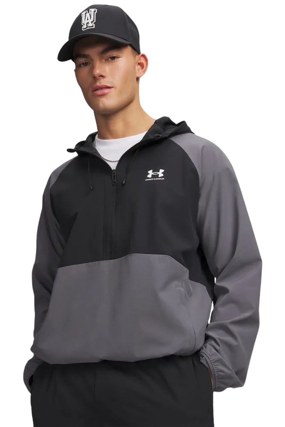 bunda Under Armour Vibe Woven Anorak - Castlerock/Black/White - men´s