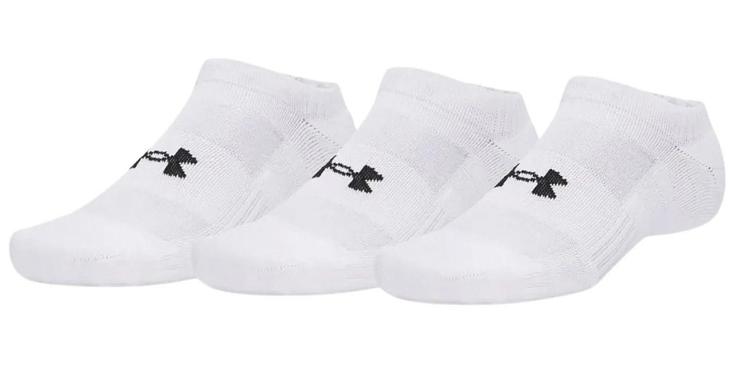 socks Under Armour Performance Cotton No Show 3 Pack - White/Ultimate Black